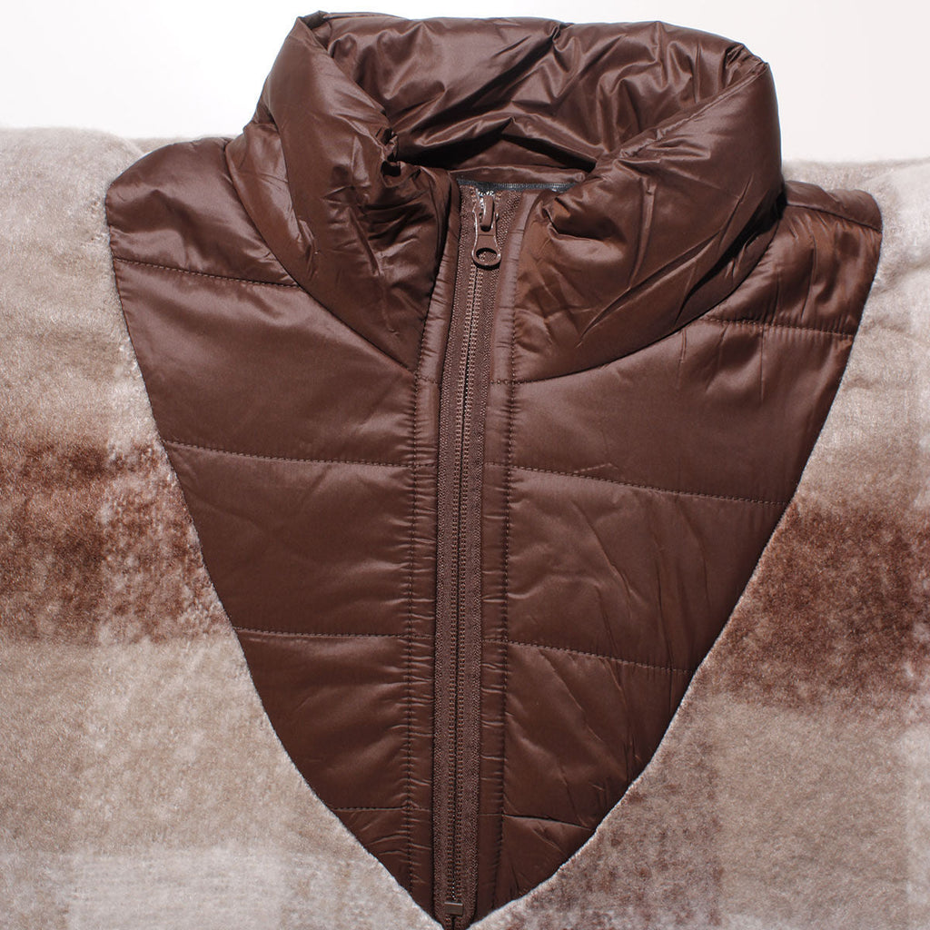 Women’s Brown Plaid Long Zip Fringe Poncho Stylish Casual Layered Outerwear