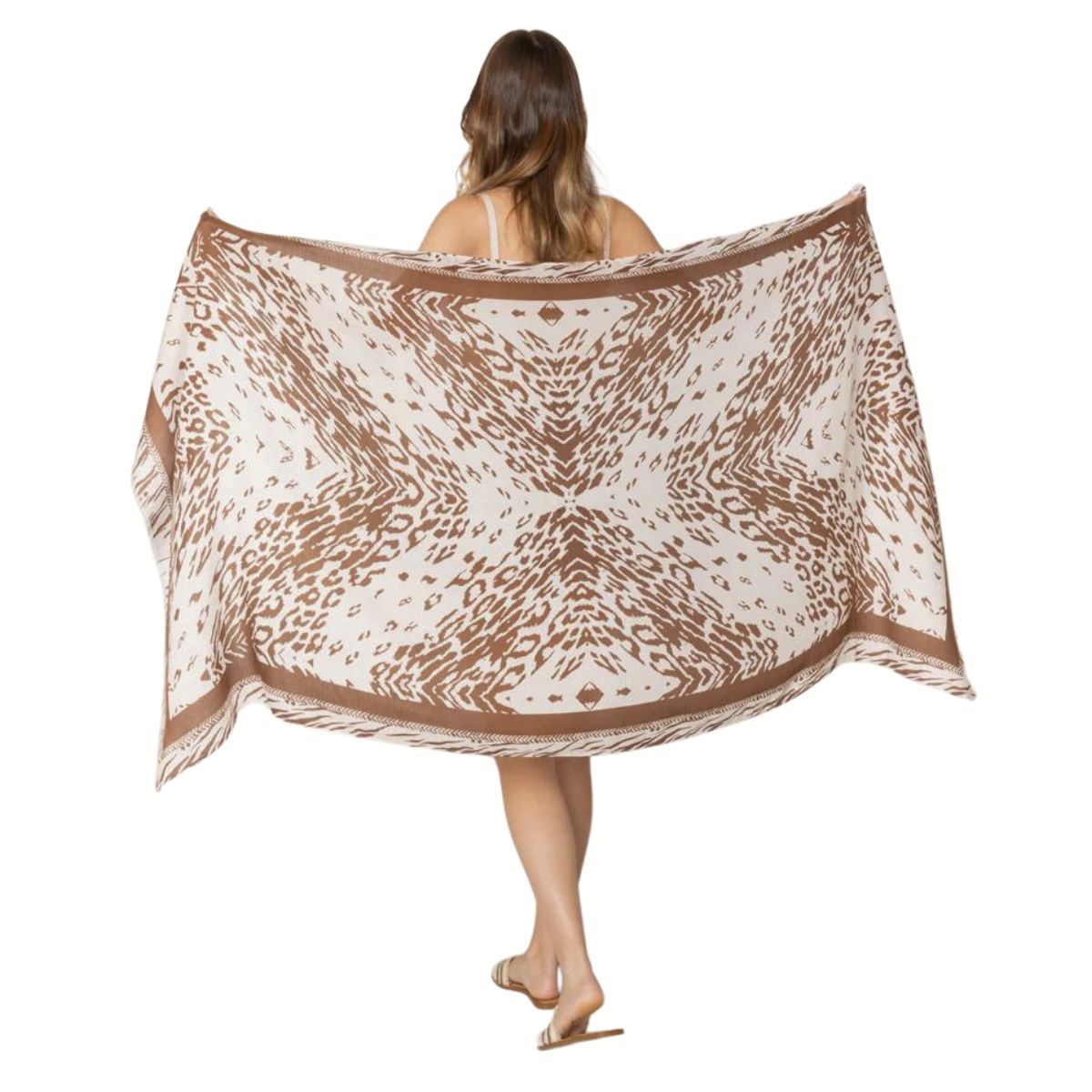 Women’s Scarf Wrap Brown Animal Print Stylish Accessory