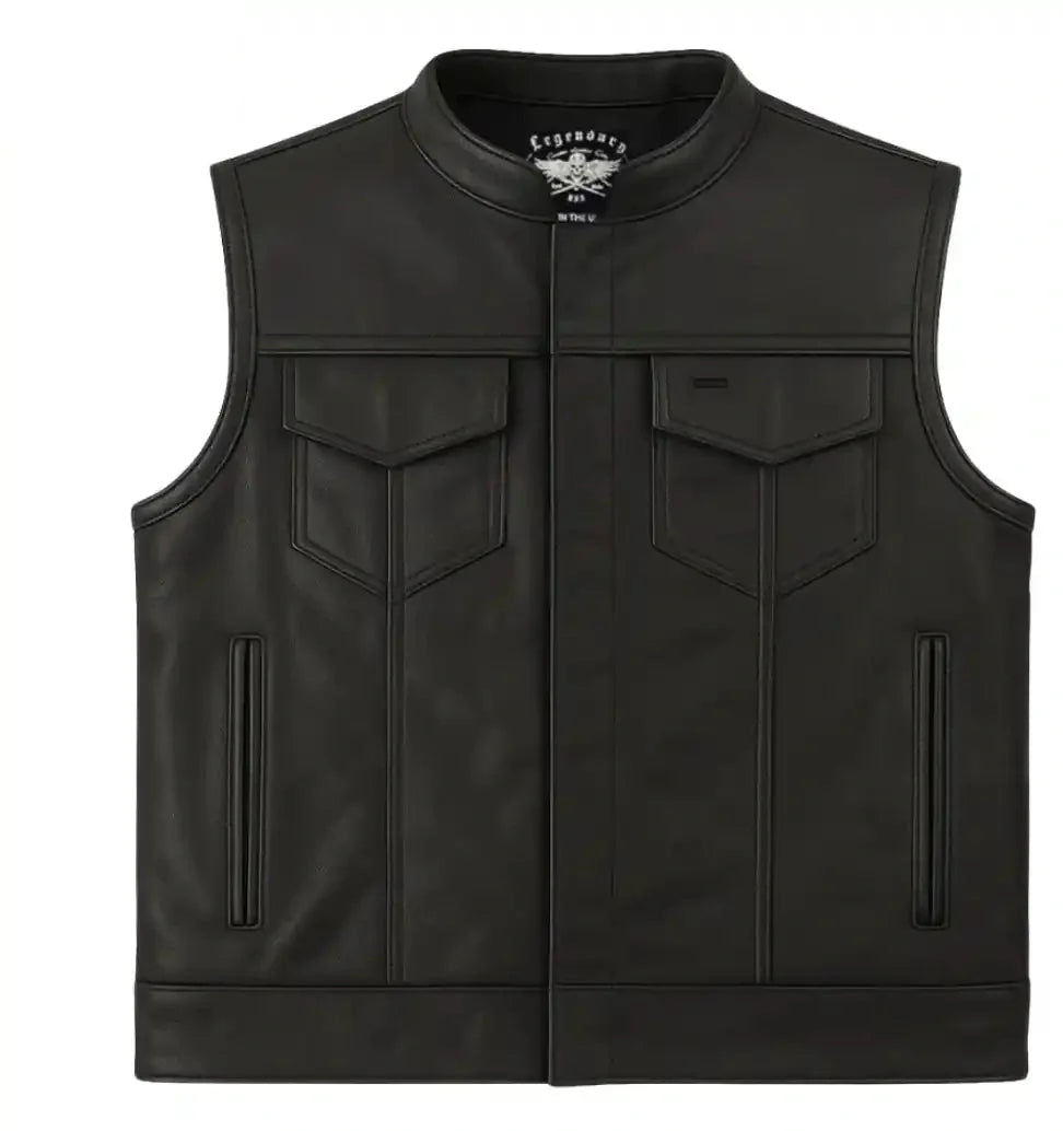 Legendary Outlaw Men's Leather Motorcycle Vest