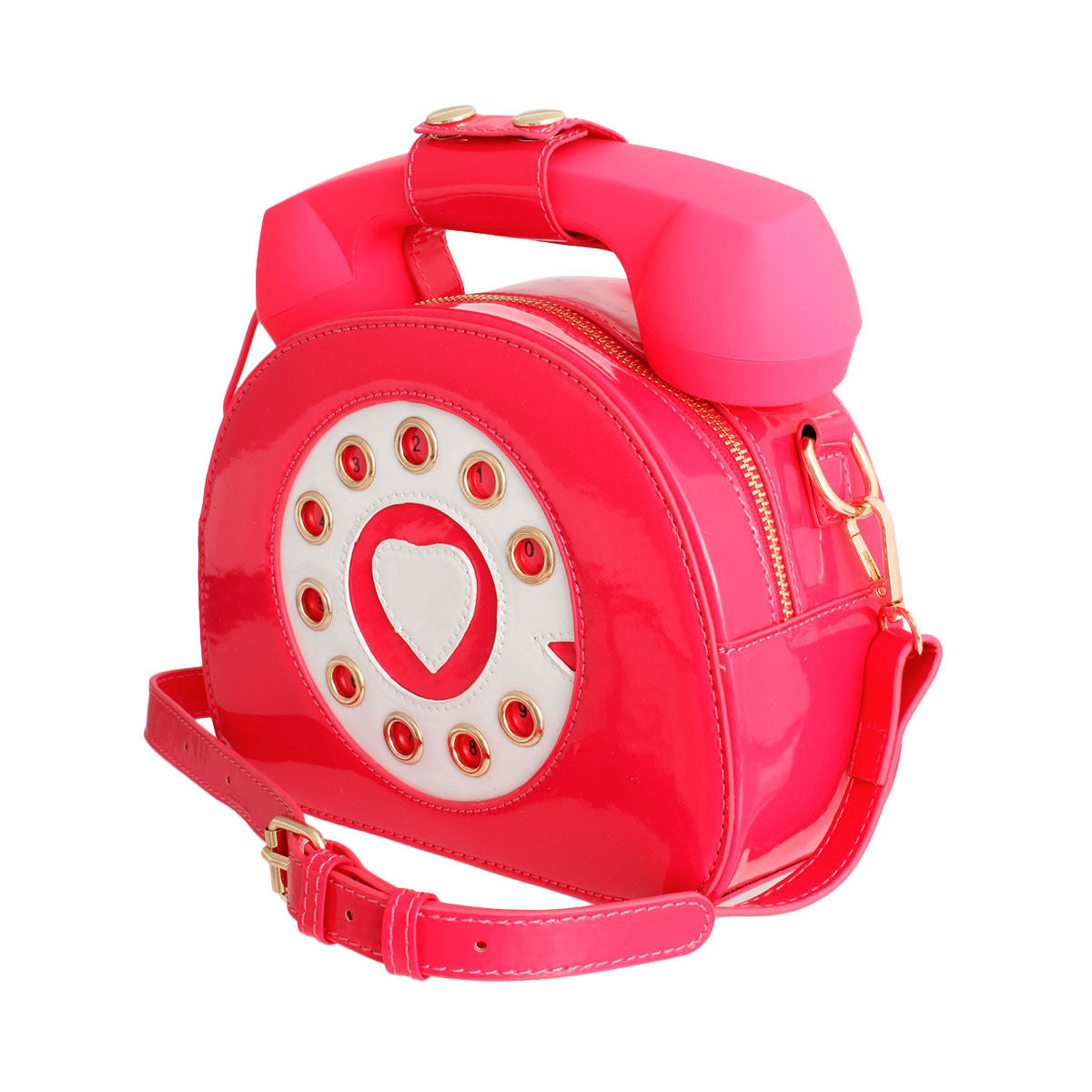 Fashion Rotary Phone AUX Bag in Fuchsia – Trendy Accessory