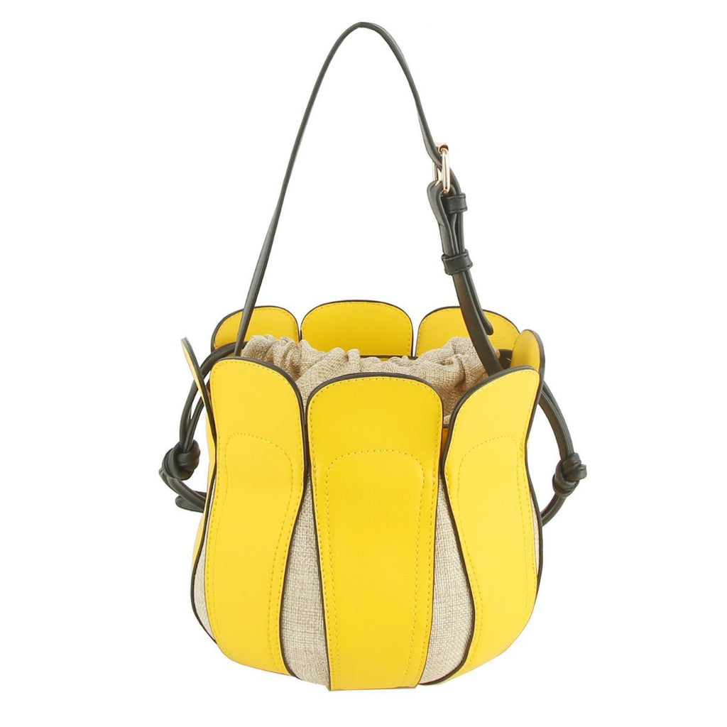 Fashion Handbag Yellow Tulip Bucket Bag Stylish Chic Accessory
