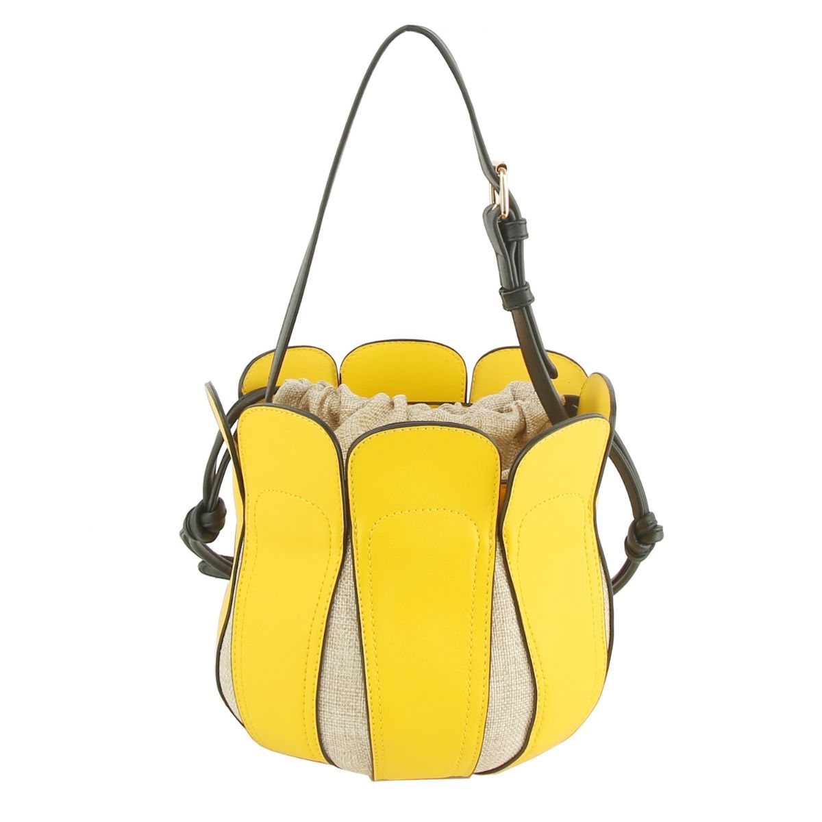 Fashion Handbag Yellow Tulip Bucket Bag Stylish Chic Accessory