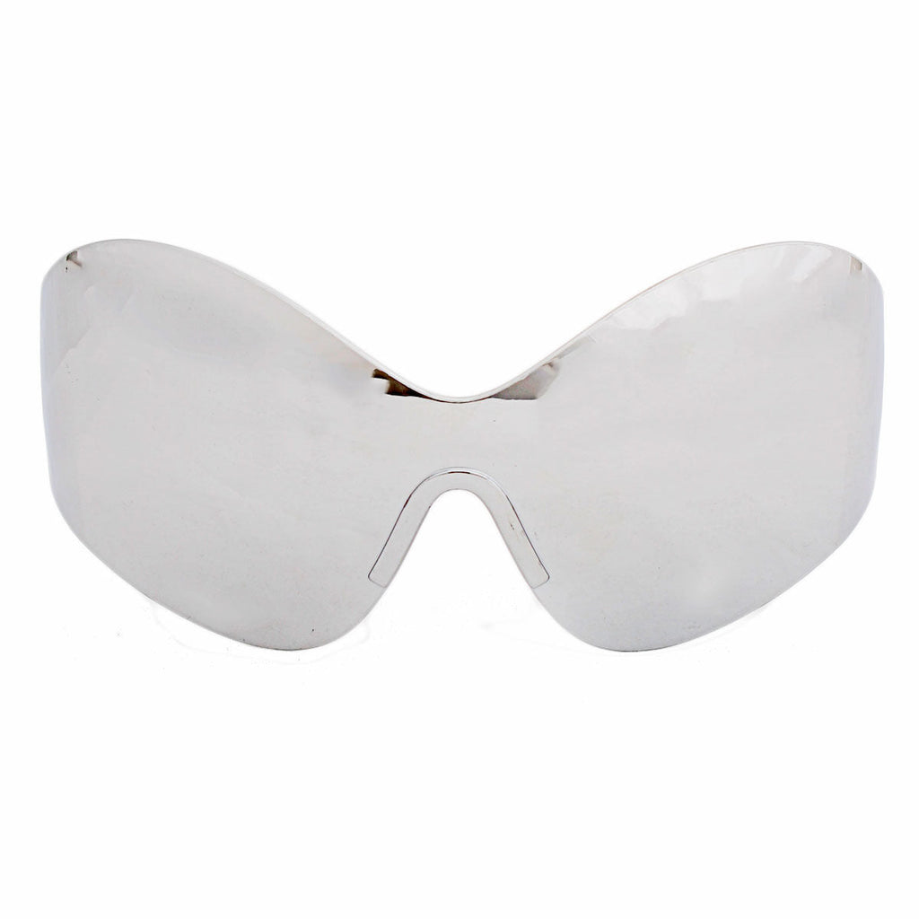 Women’s Silver Butterfly Mask Sunglasses Stylish Eyewear