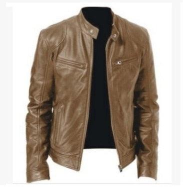 Luxury Black Motorcycle Jacket Classic Mens Slim Fit Short-Coat Collar PU Jackets Leather Jacket Vintage Collar Motorcycle PU Leather Winter Autumn Elegant Windproof Leather Coat For Men