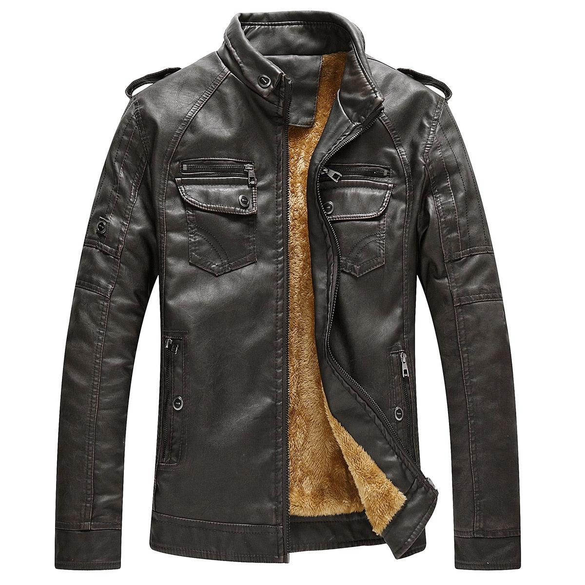 Luxury Black Motorcycle Jacket Classic Mens Slim Fit Short-Coat Collar PU Jackets Leather Jacket Vintage Collar Motorcycle PU Leather Winter Autumn Elegant Windproof Leather Coat For Men