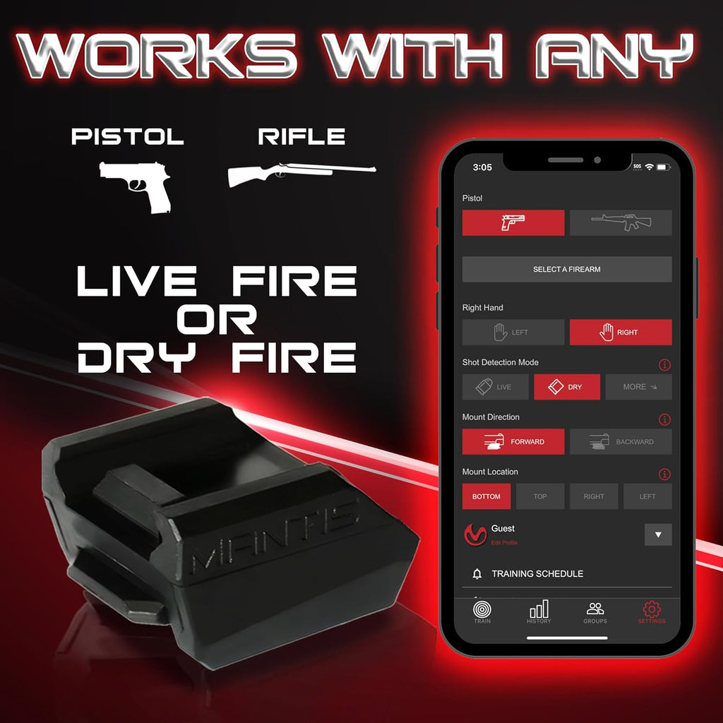 Mantis X3 | Dry Fire Training System for Any Pistol or Rifle | Improve Accuracy & Save Ammo