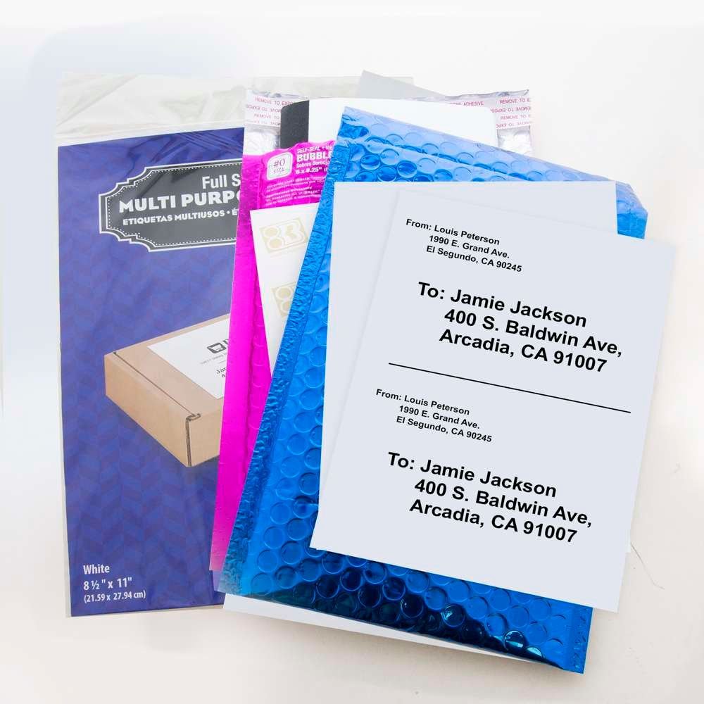 BAZIC White Multipurpose Labels Full Sheet 8.5" X 11" (10/Pack)