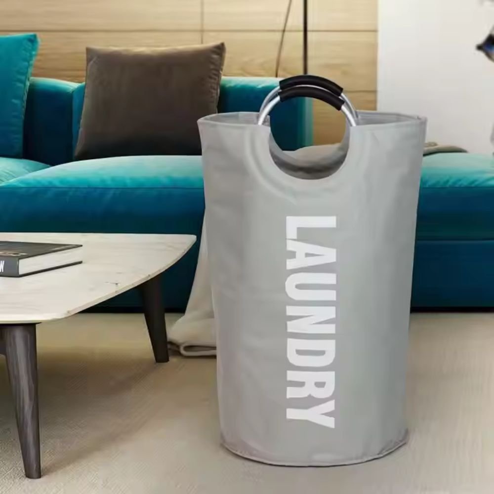 Fabric Heavy Duty Laundry Basket With Aluminum handle