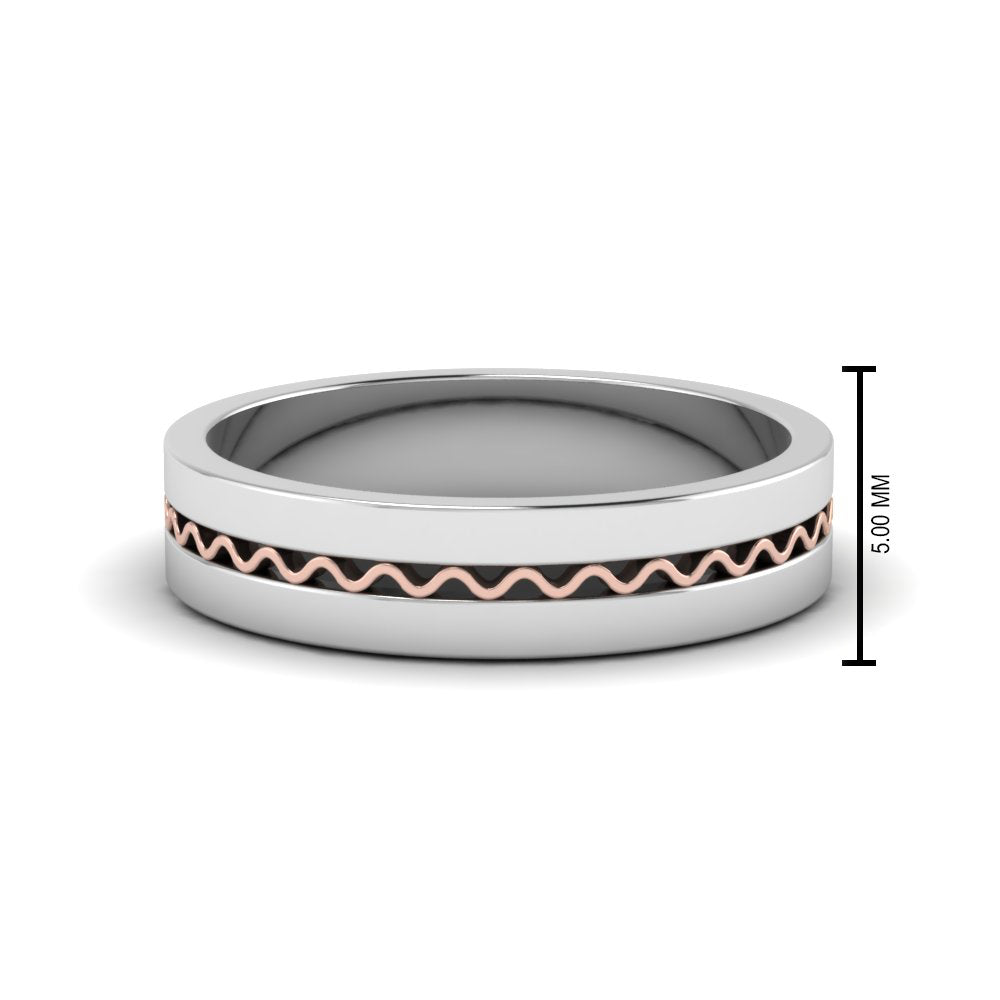 Mens Wave Comfort Fit Wedding Ring
