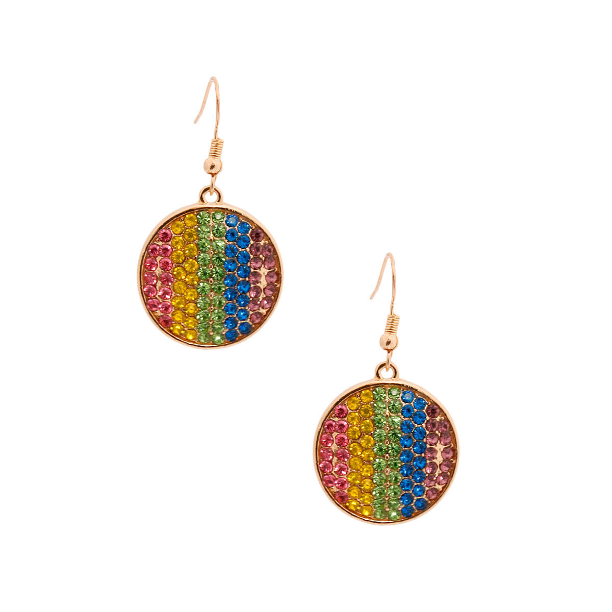 Disc Earrings Rainbow Stripe Trendy Statement Jewelry