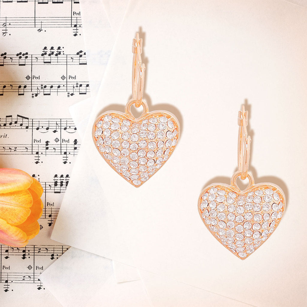Baby Hoops Gold 3D Heart Earrings Stylish Chic Jewelry Accessory