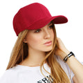 Women’s Burgundy Canvas Baseball Cap Casual Stylish Hat