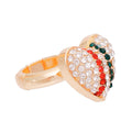 3D Heart Statement Ring Golden Love Affair Stylish Jewelry Accessory