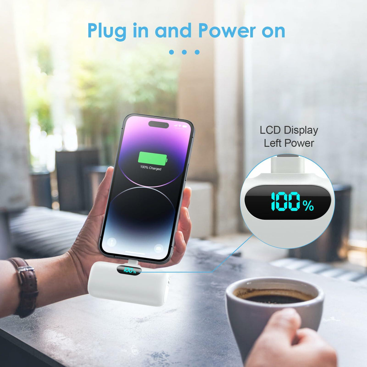 2-Pack Portable iPhone Chargers, 5000mAh, 15W PD
