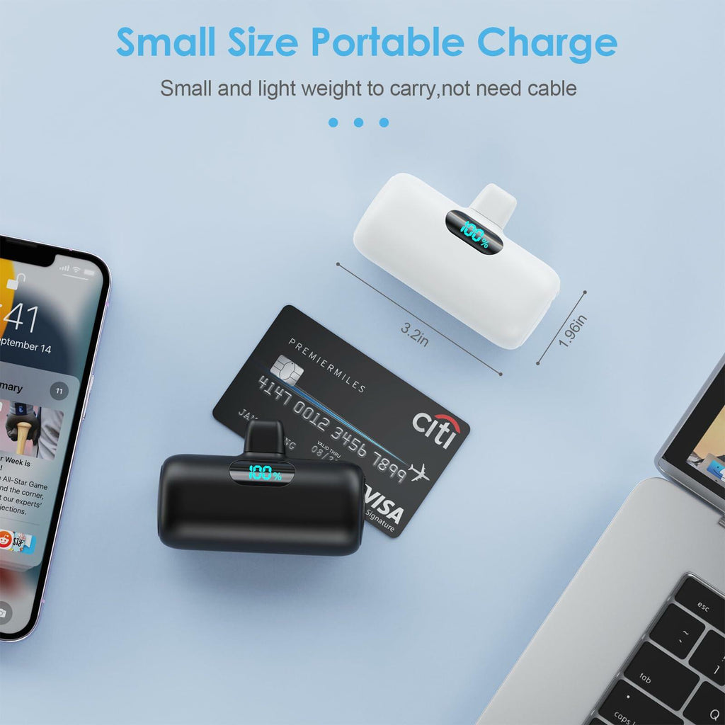 2-Pack Portable iPhone Chargers, 5000mAh, 15W PD