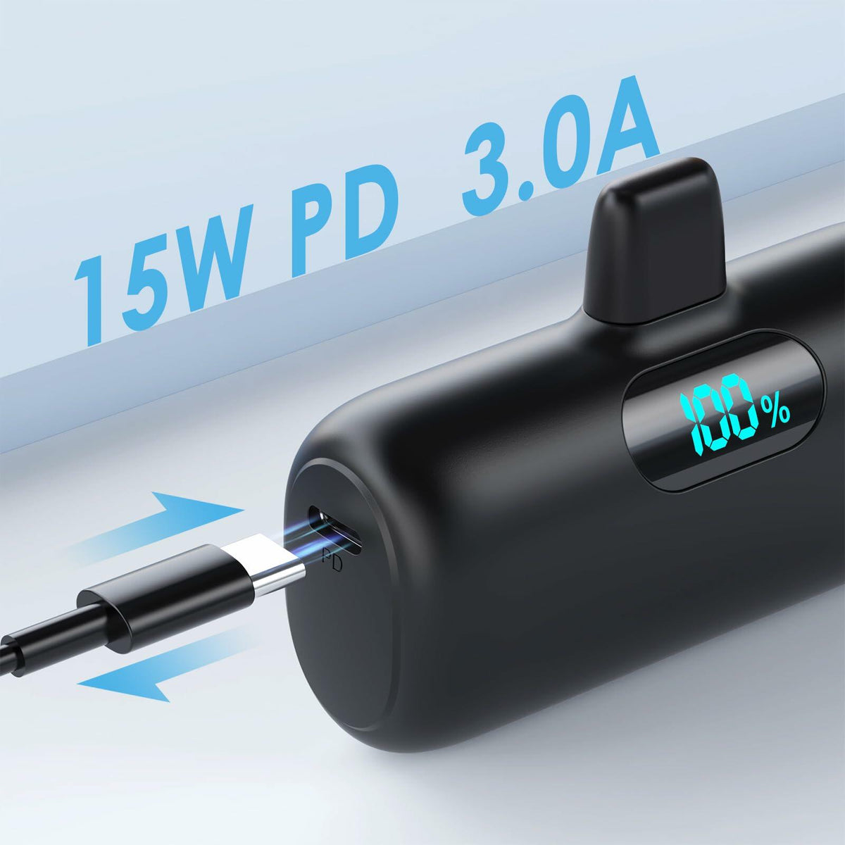 2-Pack Portable iPhone Chargers, 5000mAh, 15W PD