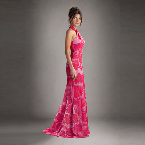 Cenia Signature Floral Halter Gown