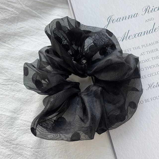 Oversized Scrunchies Organza Hair Ties Elastic Hair Band Women Girs Ponytail Holder Fashion Hair Ropes Ponytail Holder Hair Tie Ponytail Holder Accessories for Women Girls