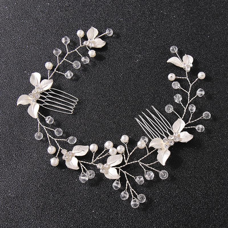 Pearl Leaf Comb Headband Hair Accessories For Women Tiara Headband Wedding Accessories Headband on the head Gorgeous Hair Accessories For Women