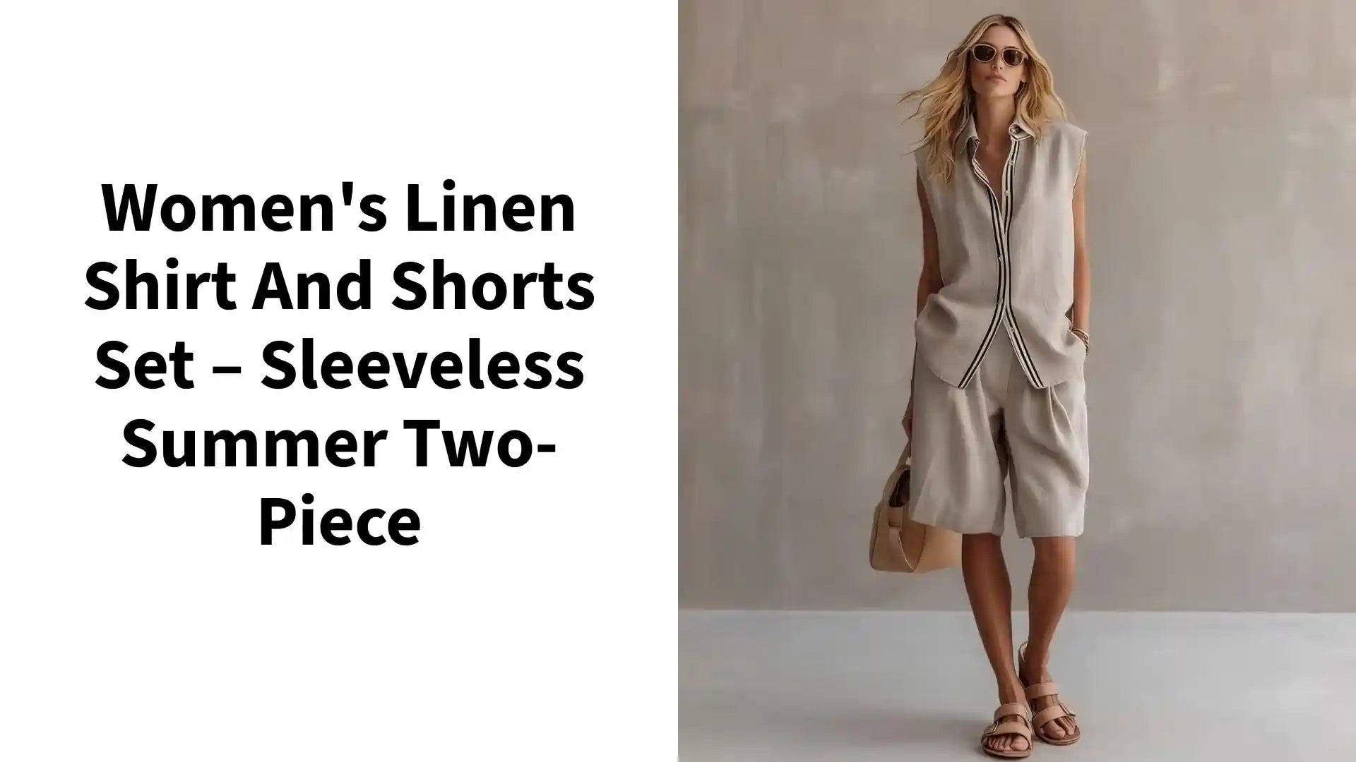 Women's Linen Shirt and Shorts Set &ndash; Sleeveless Summer Two-Piece by@Outfy