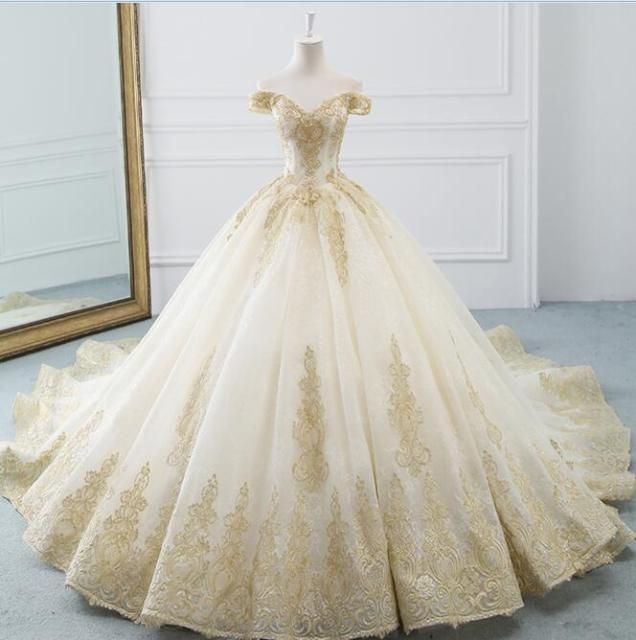 Gorgeous Ball Gown Wedding Dress with Beads EDL110
