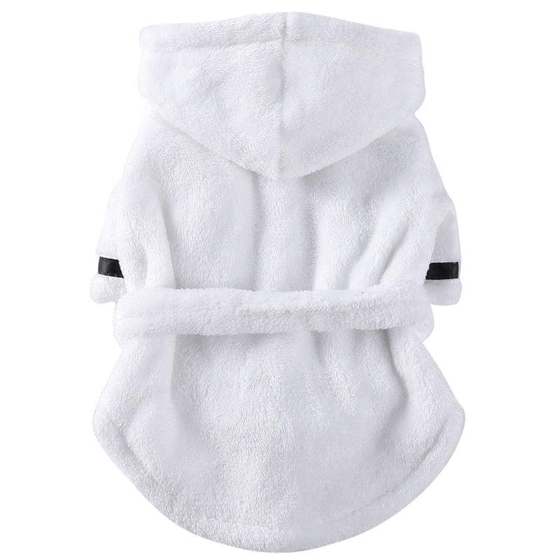 Luxury Soft Pet Dog Puppy Hooded Bathrobe