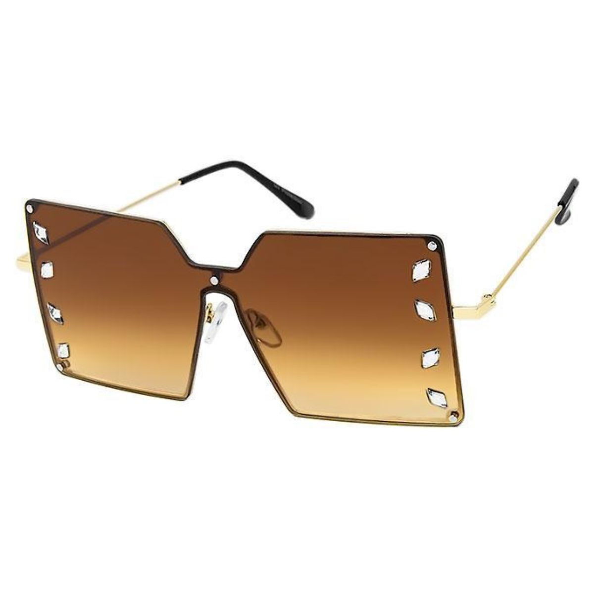 Square Brown Stone Sunglasses Stylish Casual Accessories