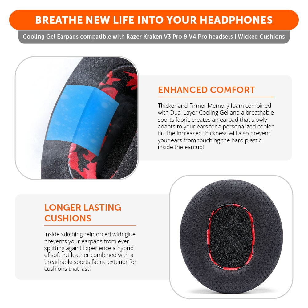 Razer Kraken V3, V3 Pro, V4 & V4 Pro Earpads - WC FreeZe Cooling Gel