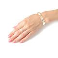 Statement Faith Bracelet White and Gold Block Stylish Jewelry Accessory