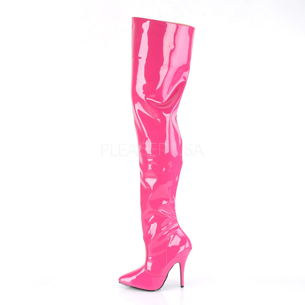 5" Heel Hot Pink Classic Plain Thigh Boots*