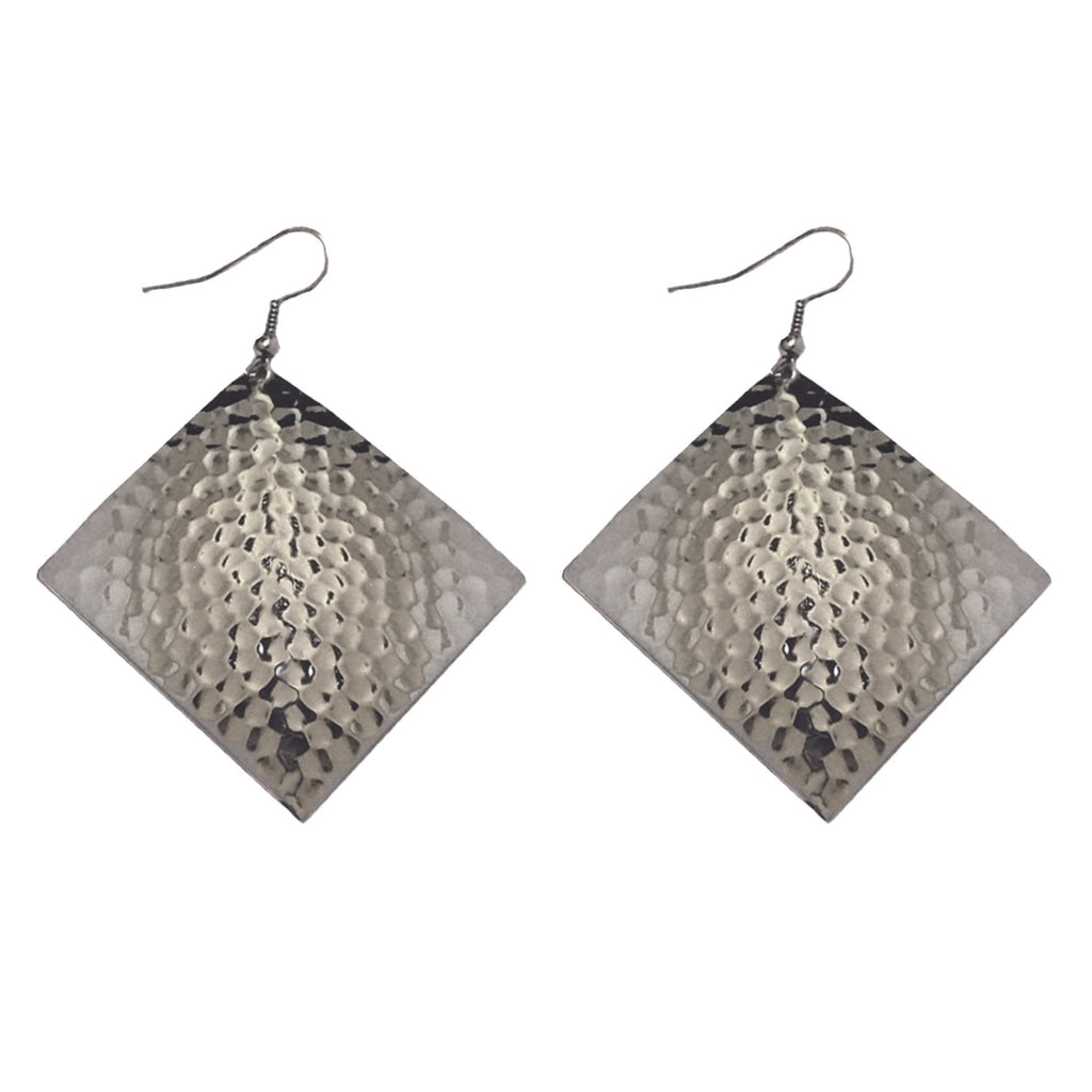 Gold Hammered Diamond Dome Lures of Love Earrings
