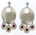 Hammered Ruby Chandelier Earrings