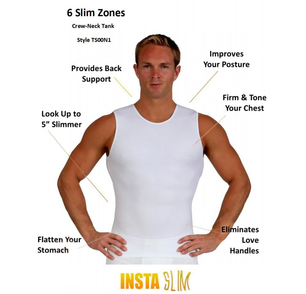 3 Pack Insta Slim Compression Sleeveless Crew Neck Tank TS00N3
