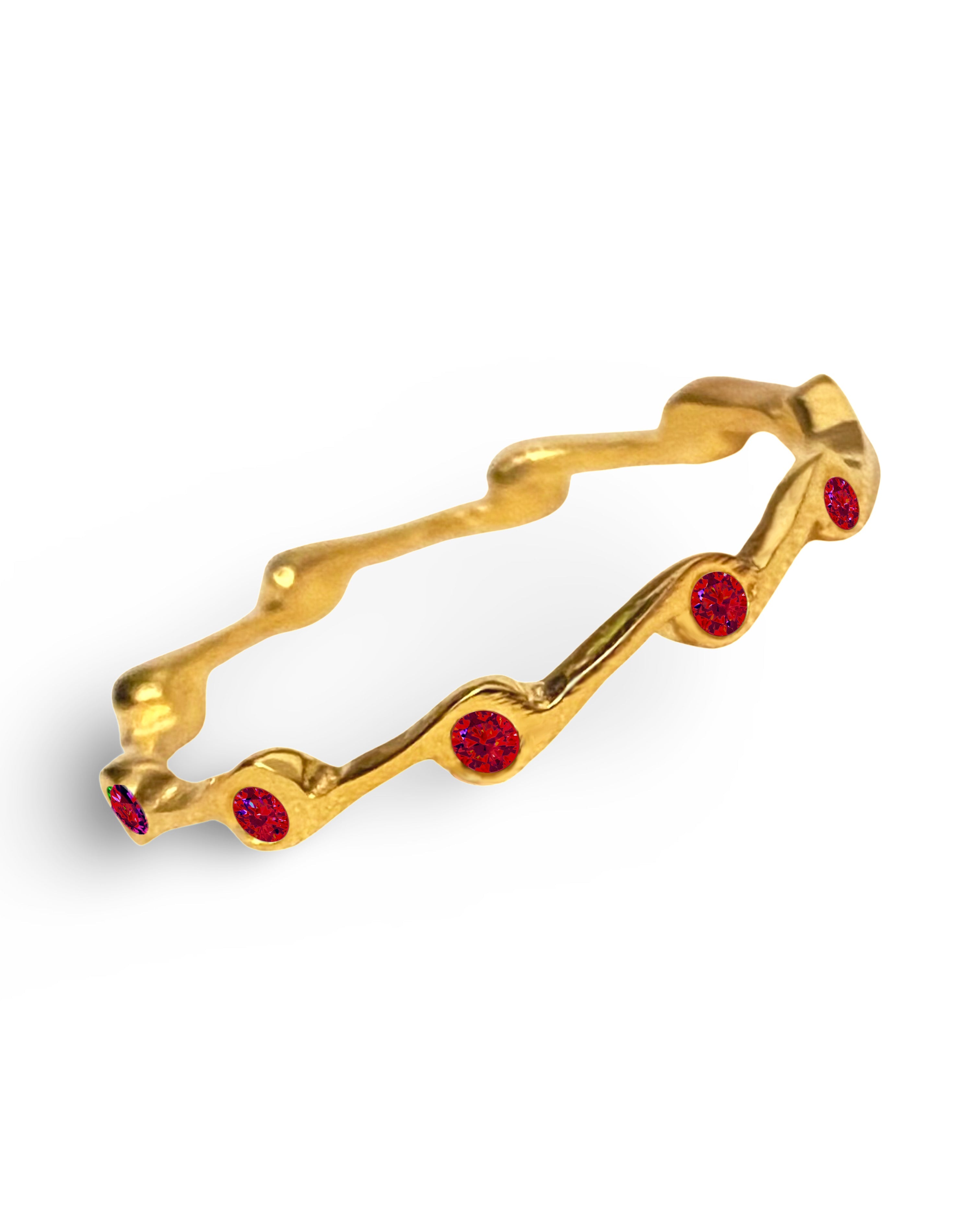 Garnet Crystal Cubic Zirconia Birthstone Stacker Ring