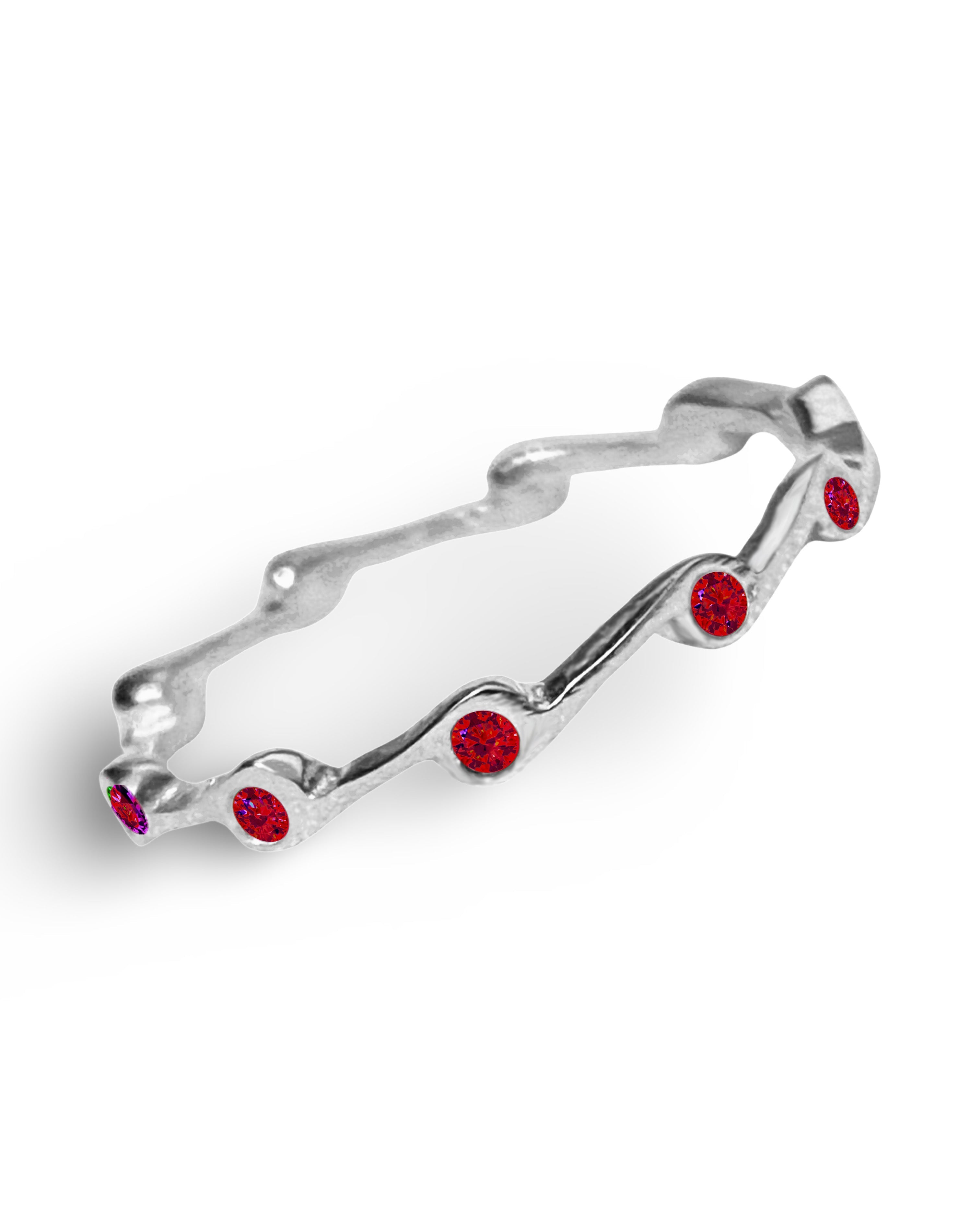 Garnet Crystal Cubic Zirconia Birthstone Stacker Ring