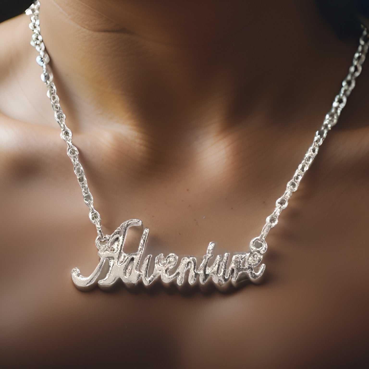 Adventure Script Necklace by The Urban Charm
