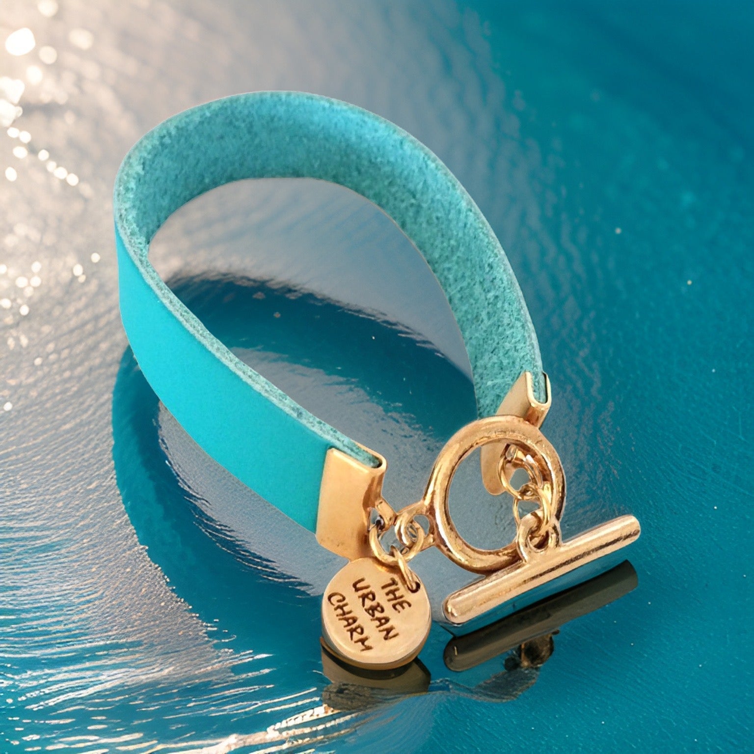 Turquoise Genuine Leather Color Band Bracelet