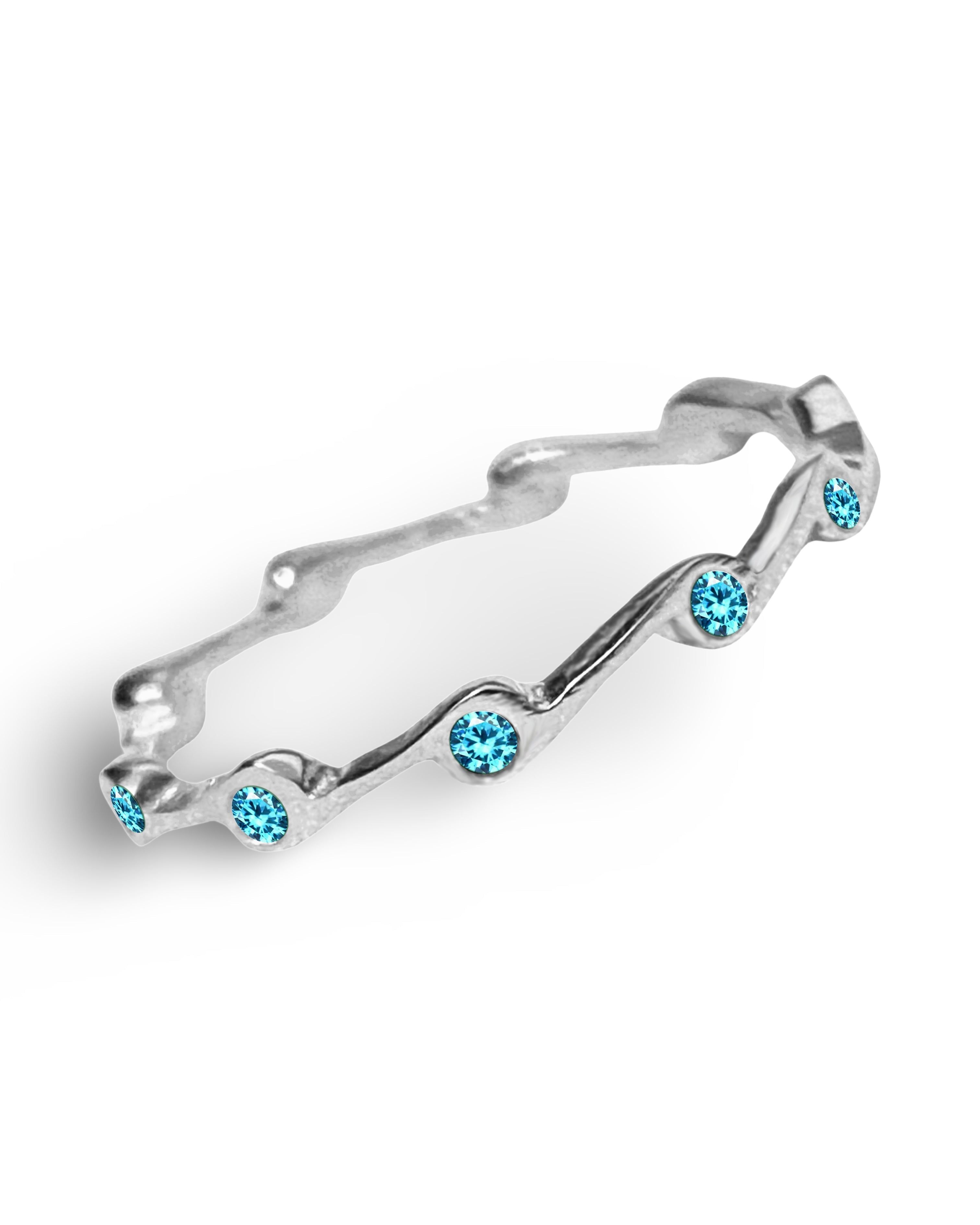Aquamarine Birthstone Stacker Ring