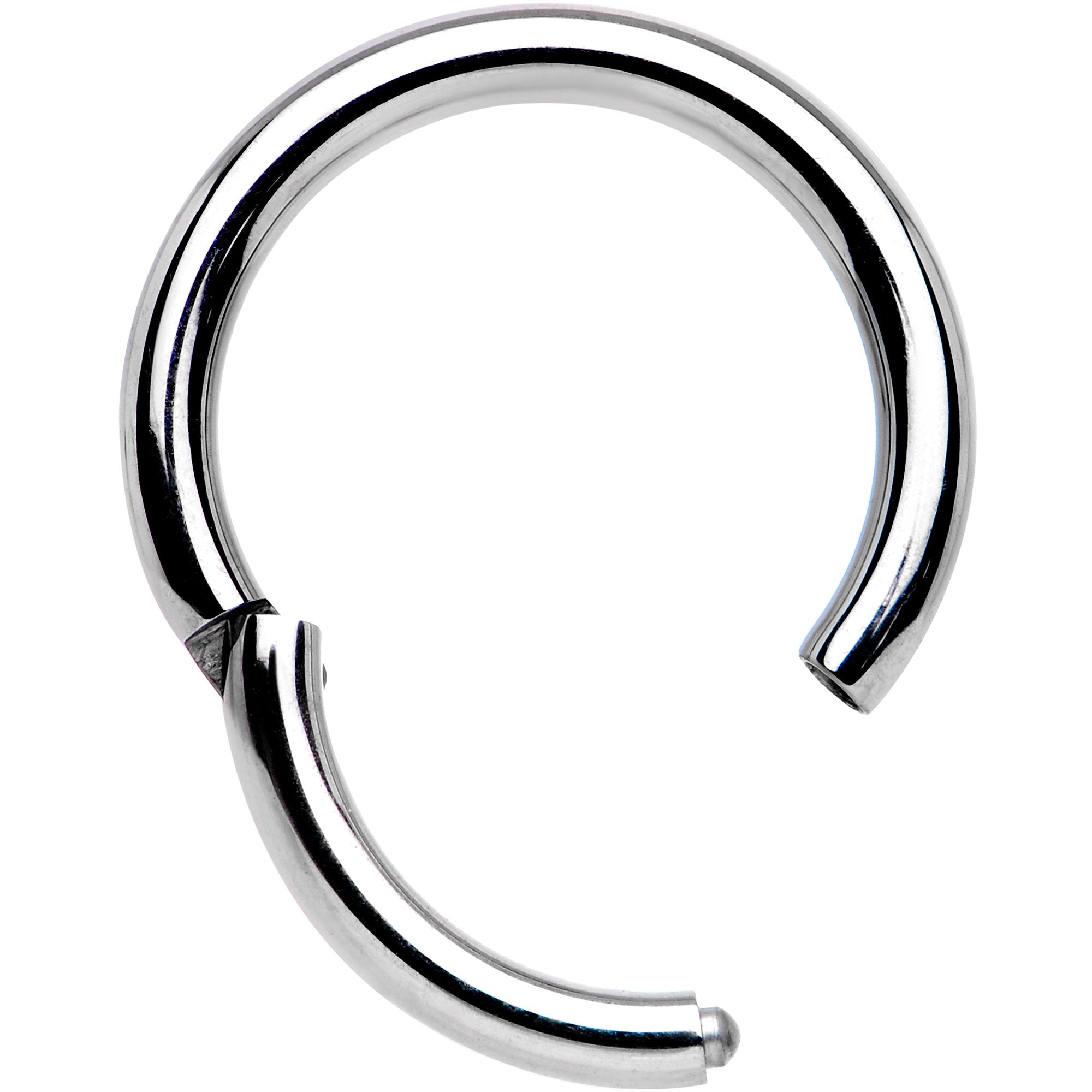 14G 3/8 Solid G23 Implant Grade Titanium Hinged Segment Ring
