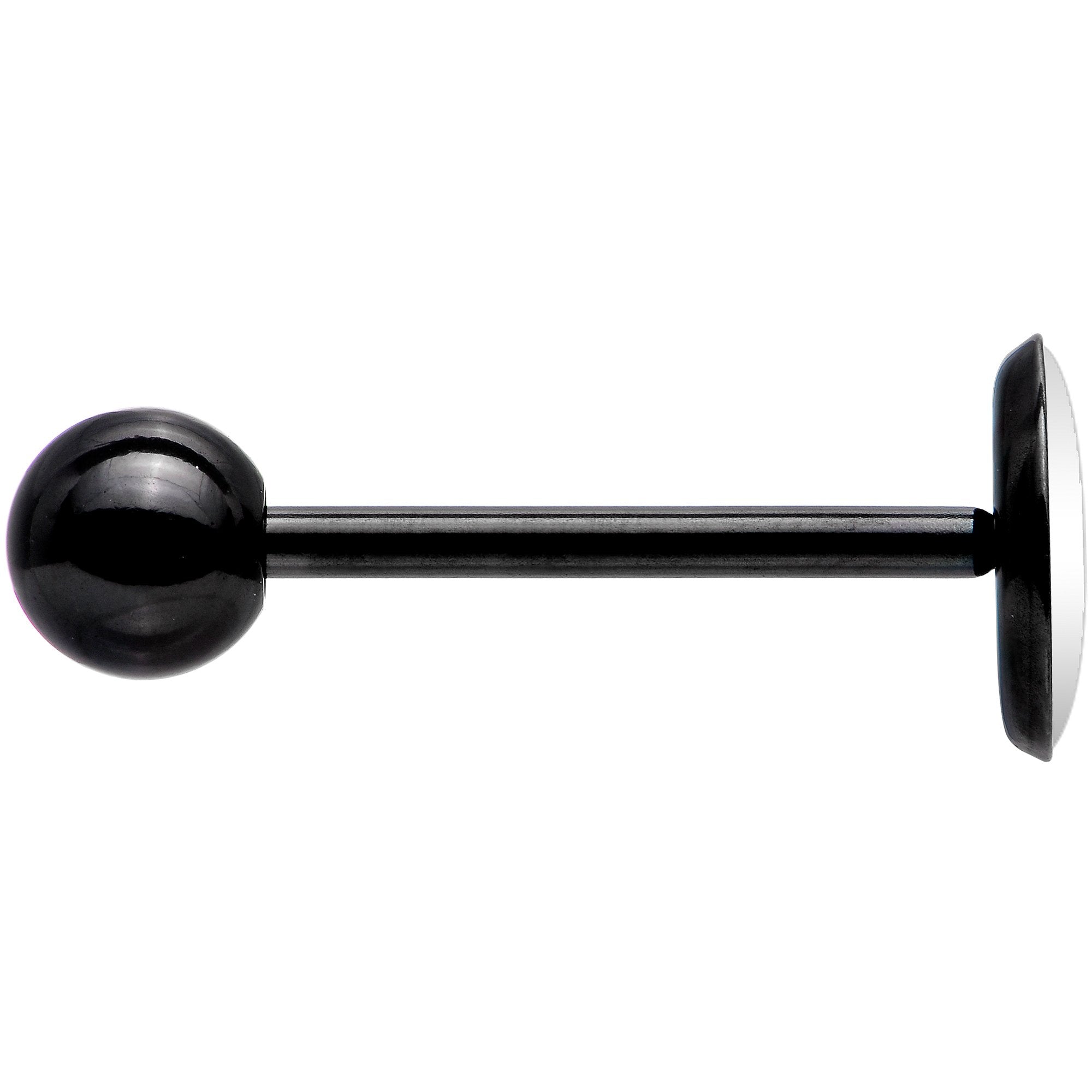 Katrina Sugar Skull with Rose Flower Black Barbell Tongue Ring