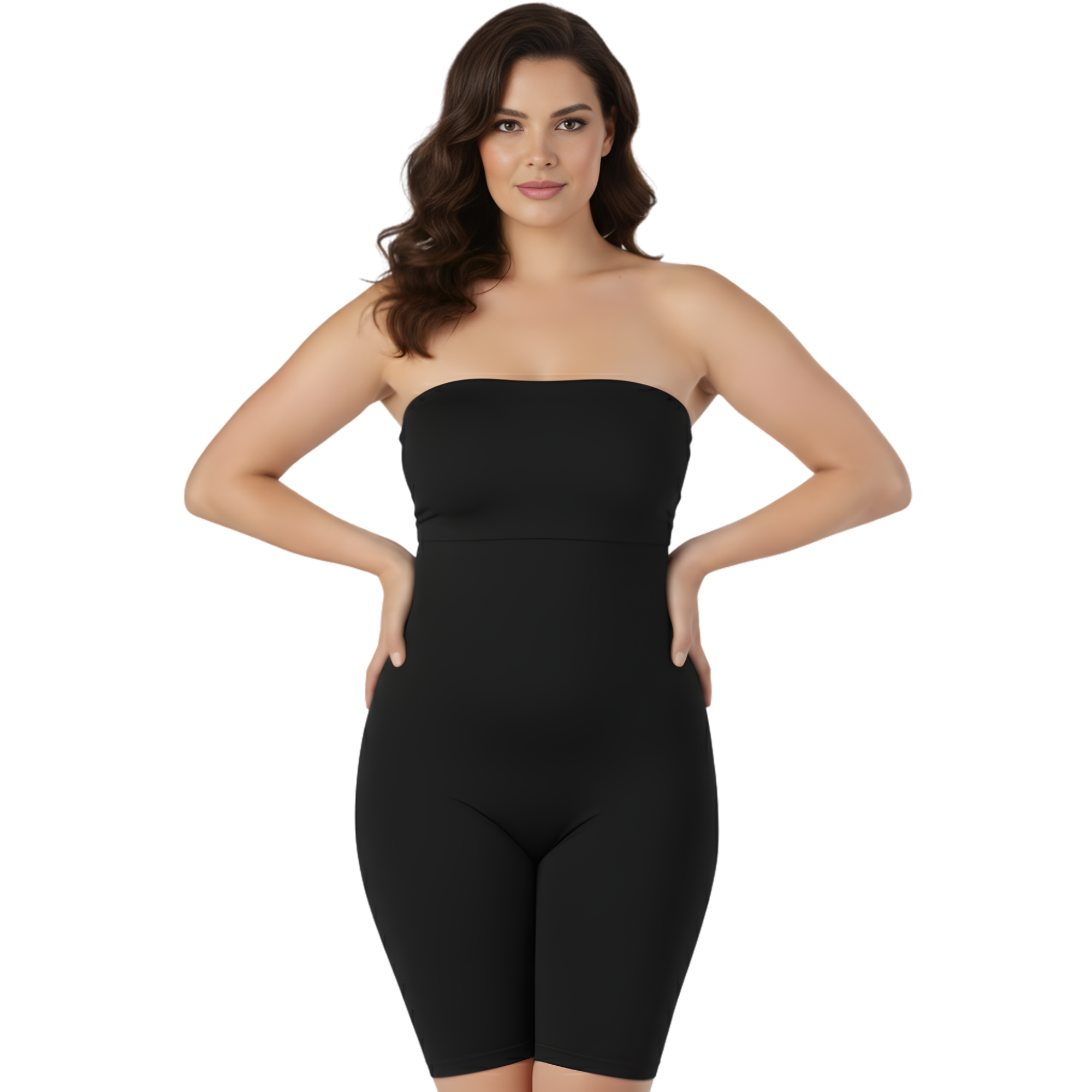 InstantFigure Plus Size Strapless Bandeau Bodyshorts open gusset WBS011C