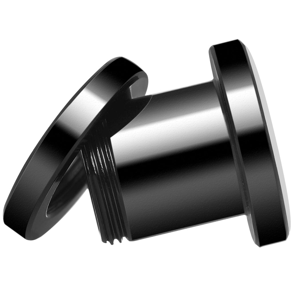 Pink Teal Tribal Print Black Anodized Screw Fit Plug Set 0G